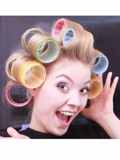 Hair Curlers With Clips, Self-Gripping Hair Curler, Suitable For Long/Medium/Short Hair And Bangs, DIY Hair Curling Tool (Includes 12 Large Curlers + 6 Clips)