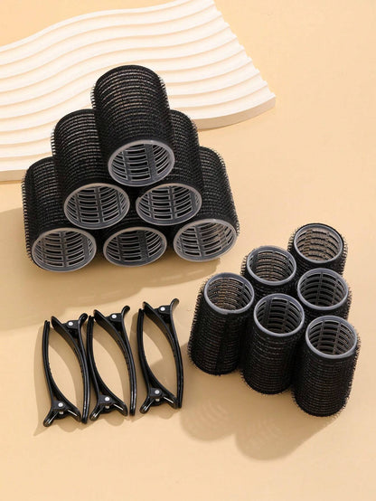 Hair Curlers With Clips, Self-Gripping Hair Curler, Suitable For Long/Medium/Short Hair And Bangs, DIY Hair Curling Tool (Includes 12 Large Curlers + 6 Clips)