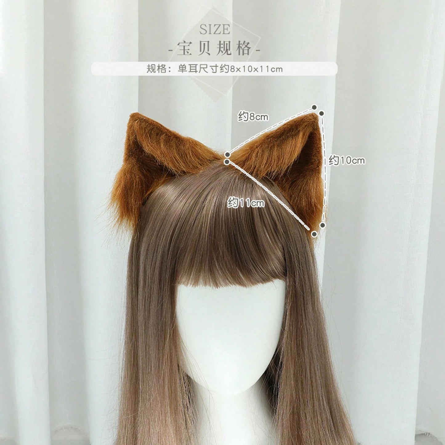 Halloween Japanese-Style Cat Ear Hairpin Handmade Realistic Fox Ears Cosplay Plush Cat Ear Animal Ear Headwear