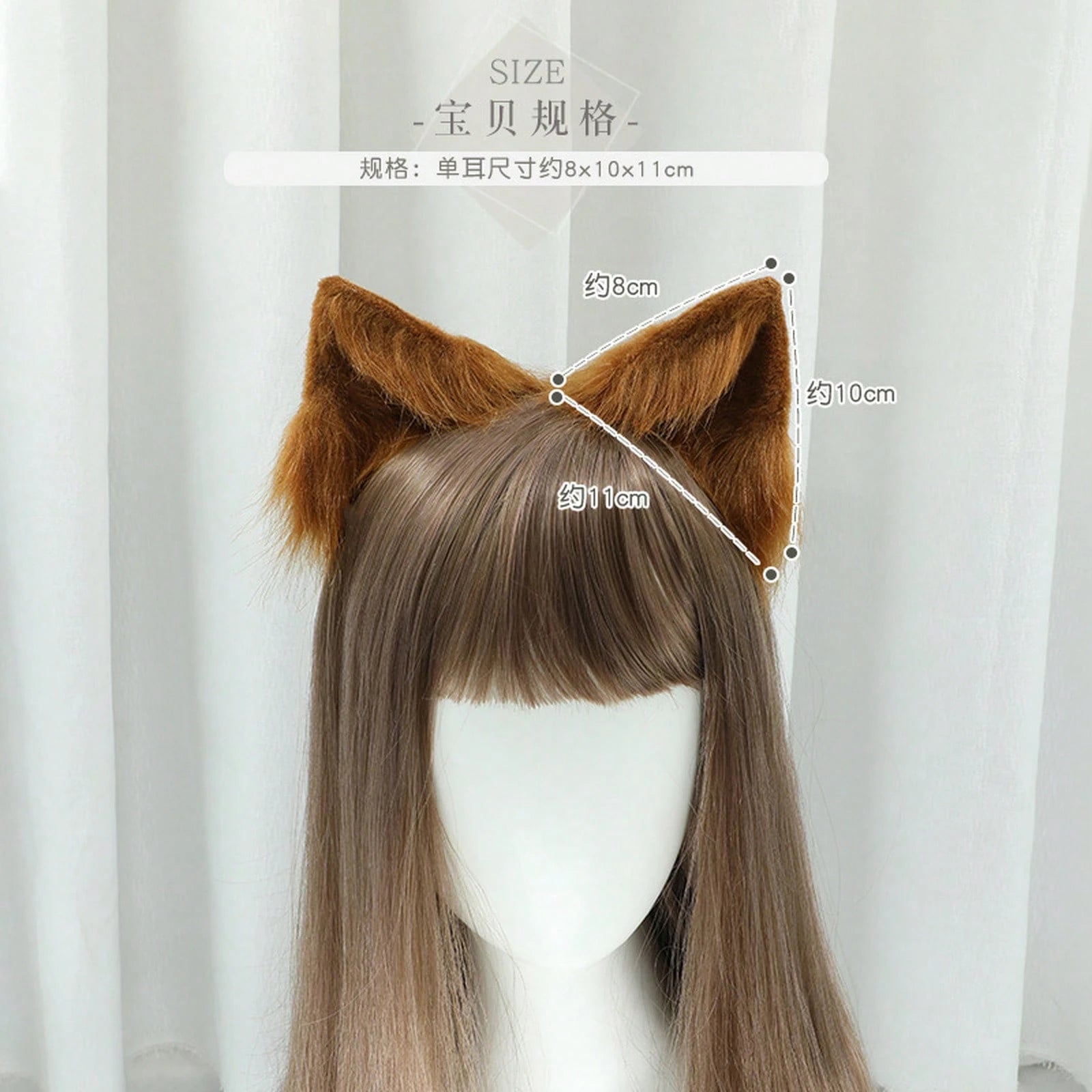 Halloween Japanese-Style Cat Ear Hairpin Handmade Realistic Fox Ears Cosplay Plush Cat Ear Animal Ear Headwear