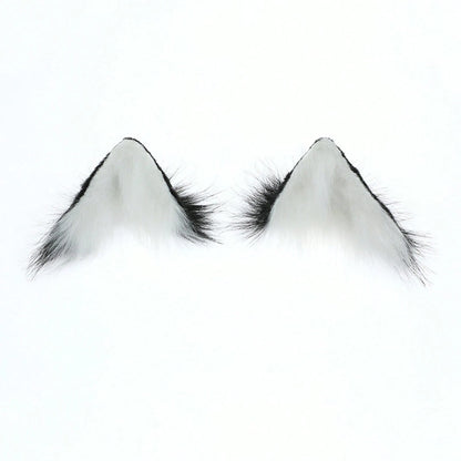 Halloween Japanese-Style Cat Ear Hairpin Handmade Realistic Fox Ears Cosplay Plush Cat Ear Animal Ear Headwear