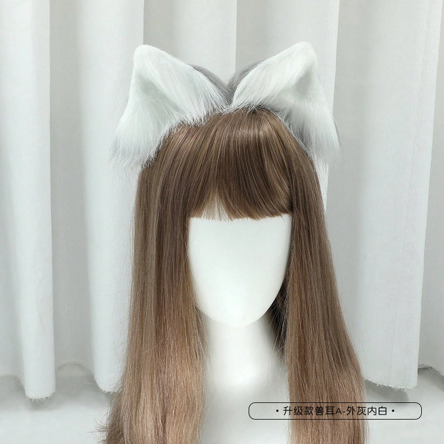 Halloween Japanese-Style Cat Ear Hairpin Handmade Realistic Fox Ears Cosplay Plush Cat Ear Animal Ear Headwear