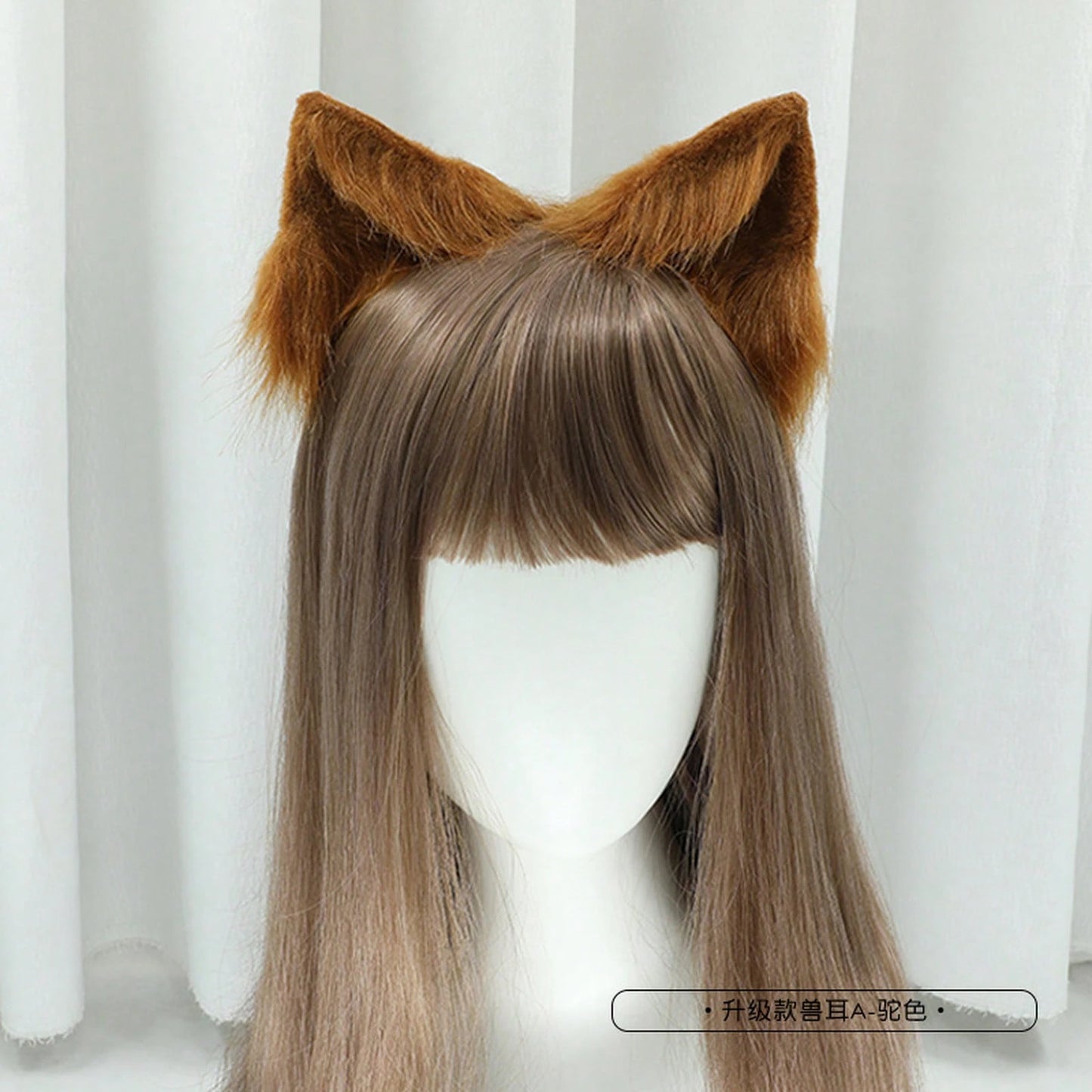 Halloween Japanese-Style Cat Ear Hairpin Handmade Realistic Fox Ears Cosplay Plush Cat Ear Animal Ear Headwear