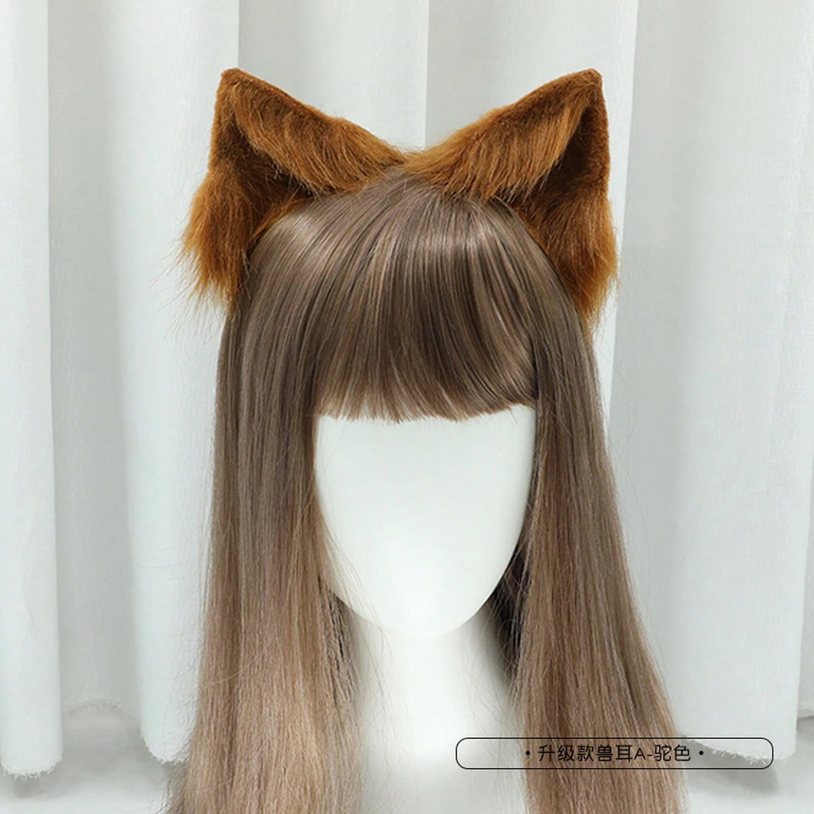 Halloween Japanese-Style Cat Ear Hairpin Handmade Realistic Fox Ears Cosplay Plush Cat Ear Animal Ear Headwear