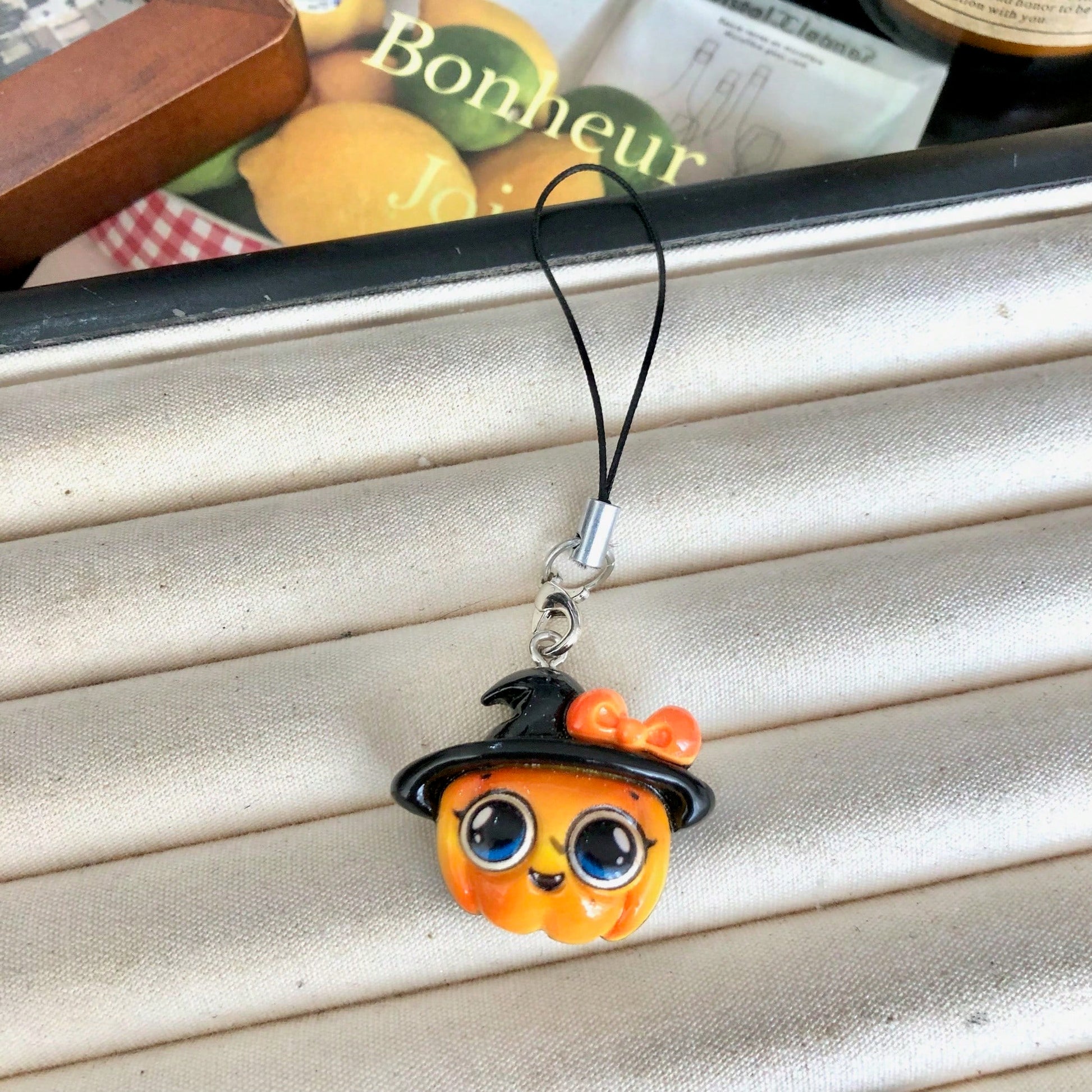 Halloween Pumpkin Ghost Cartoon Resin Pendant Phone Lanyard, Backpack Fun Decoration, Cute Quirky Phone Strap, Girly Soft Decor, Gift For Best Friend/Couple, Suitable For Phone, Camera, Keychain, Back
