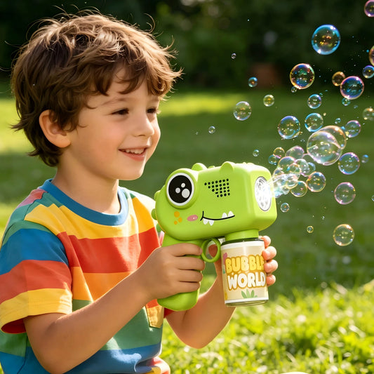 Handheld Automatic Bubble Blower Toy, Bubble Gun Launcher For Kids, Bubble Machine [No Batteries, No Bubble Solution]