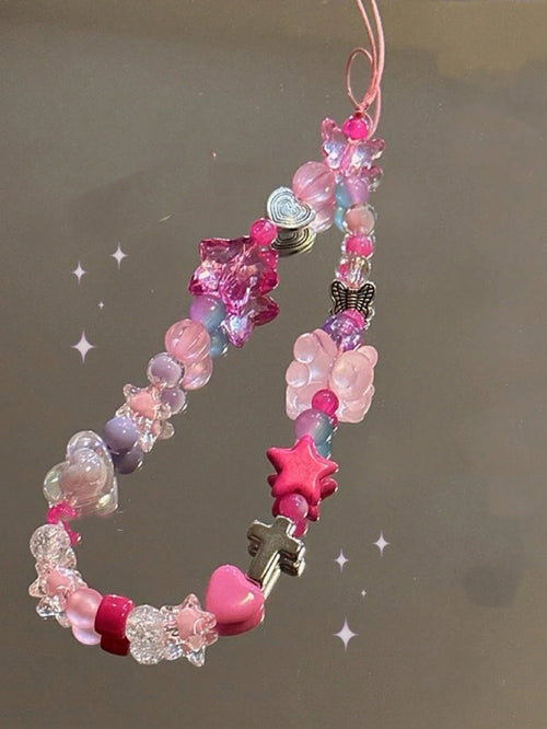 Handmade Cool Y2K Girl Star Beaded Phone Chain, American Retro Ins Millennium Camera CCD Lanyard Gifts For Mother, Family, Friends, Birthday, Holiday Phone Charm
