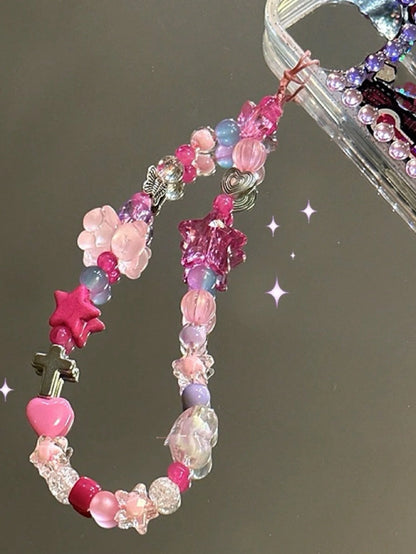 Handmade Cool Y2K Girl Star Beaded Phone Chain, American Retro Ins Millennium Camera CCD Lanyard Gifts For Mother, Family, Friends, Birthday, Holiday Phone Charm