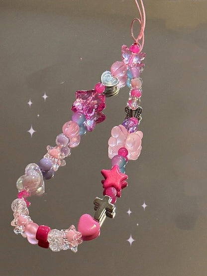 Handmade Cool Y2K Girl Star Beaded Phone Chain, American Retro Ins Millennium Camera CCD Lanyard Gifts For Mother, Family, Friends, Birthday, Holiday Phone Charm