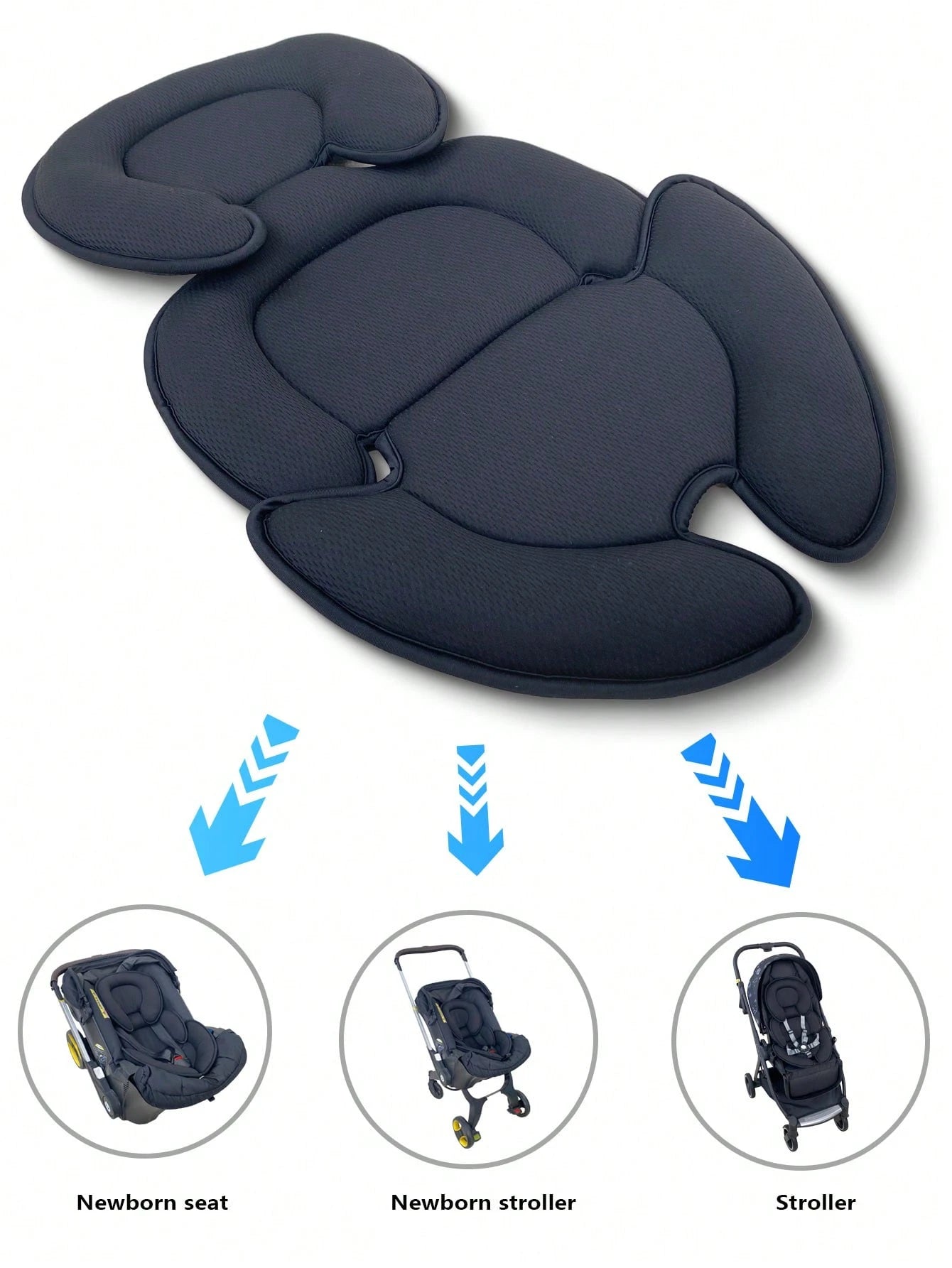Head And Body Support Pillow Infant Stroller Seat Insert For Newborn To Toddler Stroller Cushion