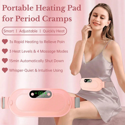 Heating Massage Warm Belt, Vibrating Hot Compress Abdominal Massage Device, Household Lumbar Support.
