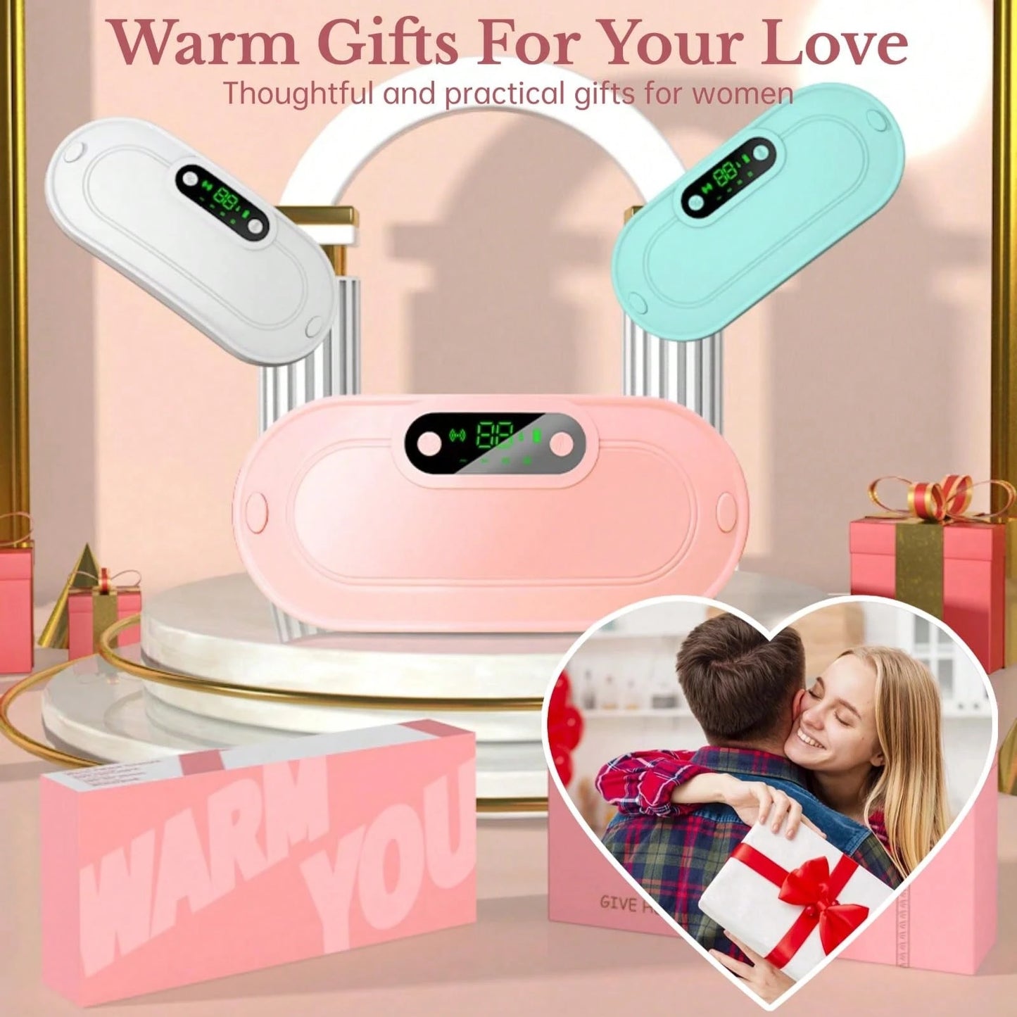 Heating Massage Warm Belt, Vibrating Hot Compress Abdominal Massage Device, Household Lumbar Support.