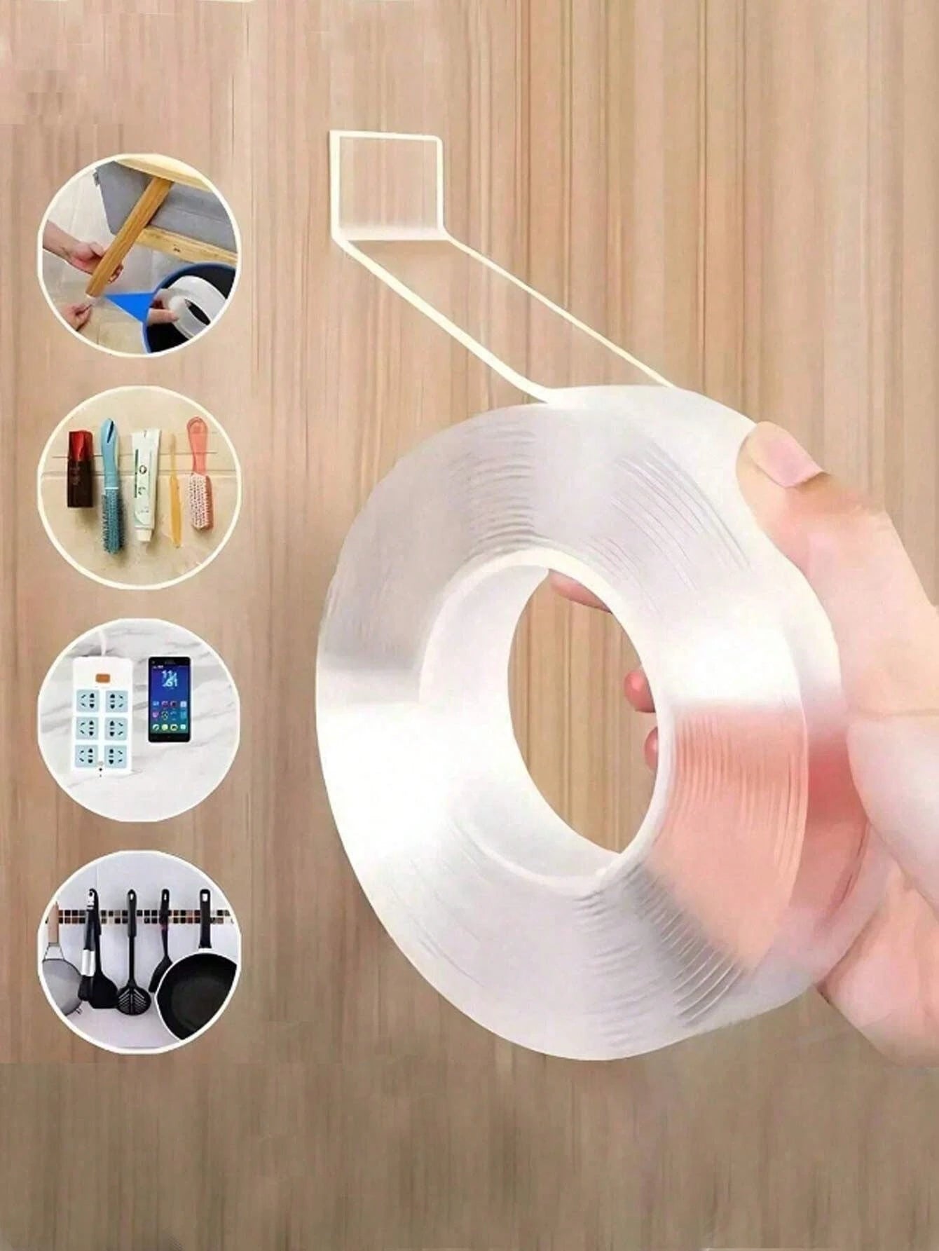 Heavy Duty Double-Sided Nano Tape/Super Sticky Transparent Double-Sided Nano Tape- Waterproof, Reusable, Heat Resistant, Heavy Duty- Suitable For Bathroom And Home Decor- Applicable To All Surfaces