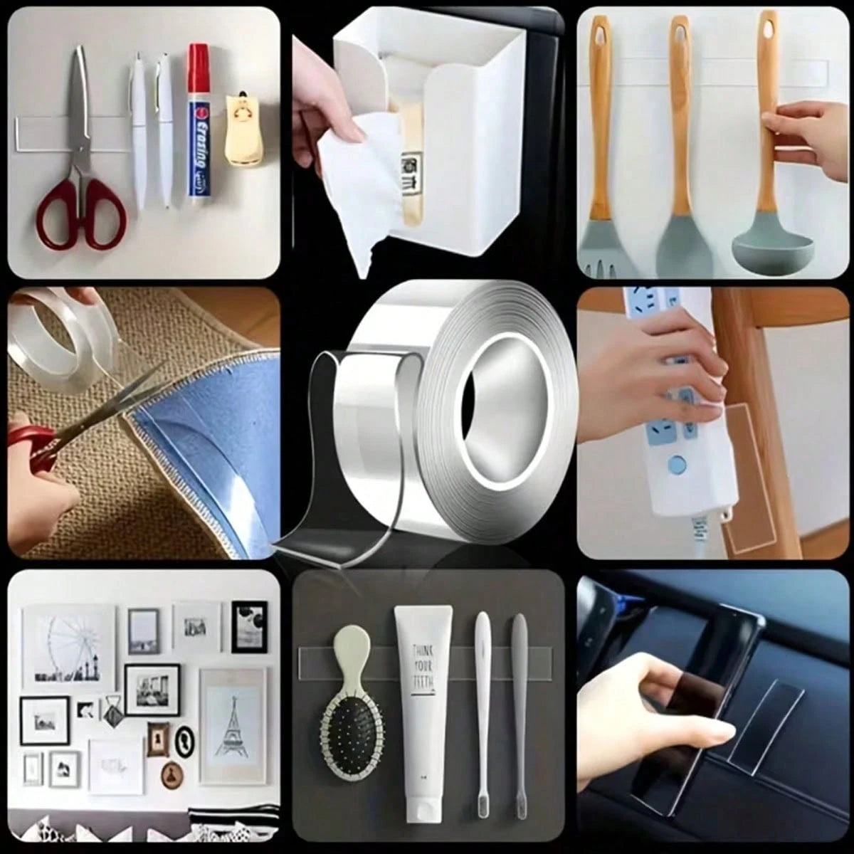 Heavy Duty Double-Sided Nano Tape/Super Sticky Transparent Double-Sided Nano Tape- Waterproof, Reusable, Heat Resistant, Heavy Duty- Suitable For Bathroom And Home Decor- Applicable To All Surfaces