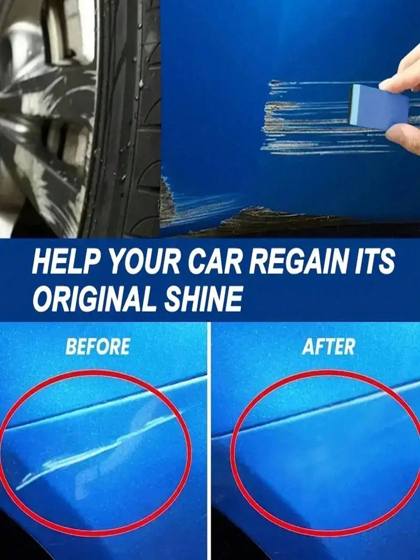 HGKJ Car Paint Scratch Repair Agent/Protectant/Polish/Repair Wax, Car Paint Scratch Repair Wax, Deep Repair Solution, Car Wheel Scratch Repair Agent, Car Maintenance Tools, Auto Accessories
