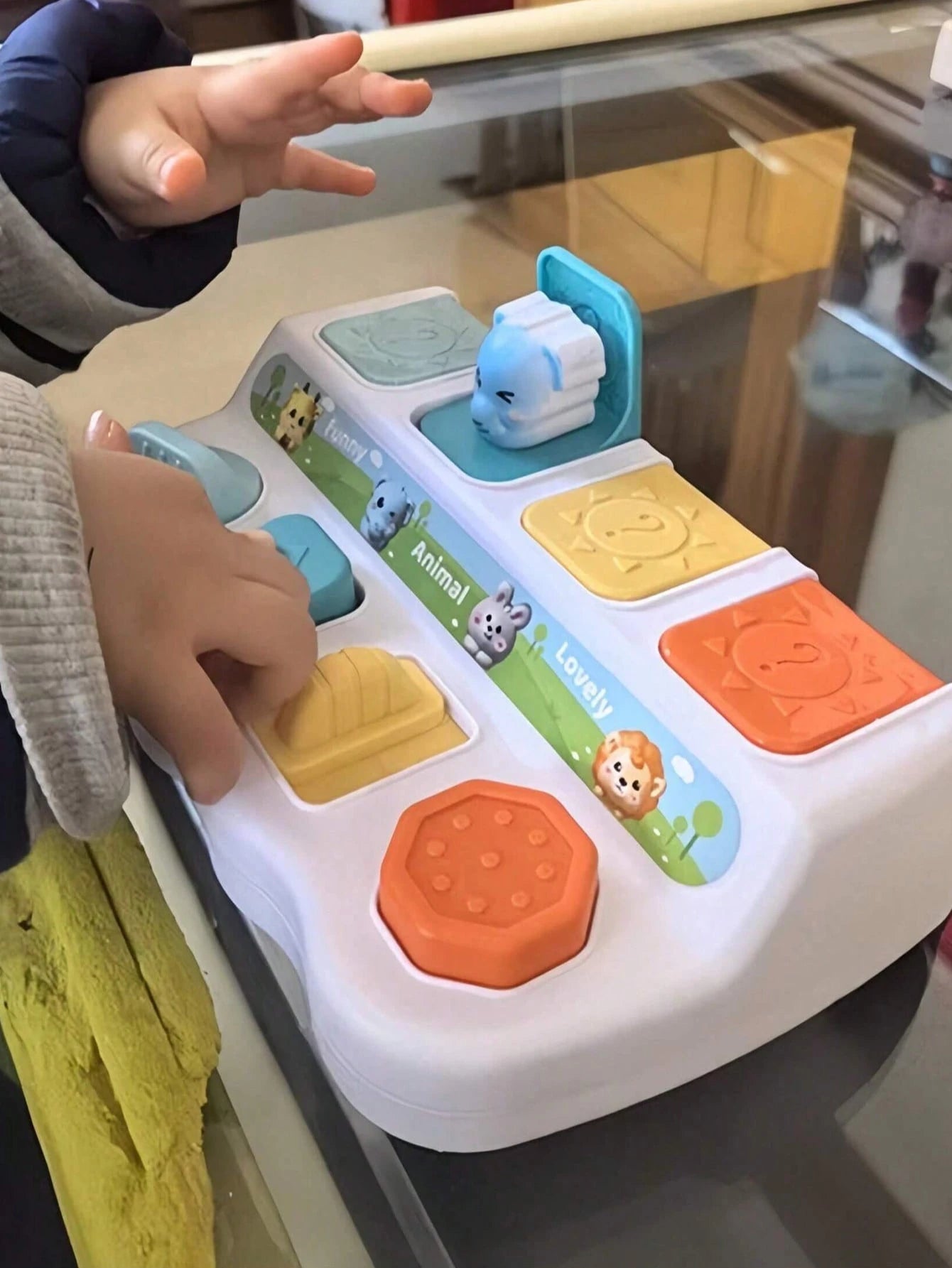 Hide And Seek Button Box Toy With Animal And Object Sensor Switches- Durable ABS Resin Toddler Learning Toy, Enhances Fine Motor Skills And Hand-Eye Coordination, Toddler Toy (No Electricity Required