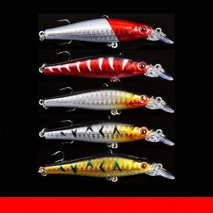 High-Quality Floating Lure Bait Set, Soft Bait And Hard Bait Mixed Set, Seabass All-Purpose Mixed Fishing Bait Set, Including Bionic Soft Bait, Crank Bait, Rotating Bait, Three-Hook Bait, Lead Hook, L
