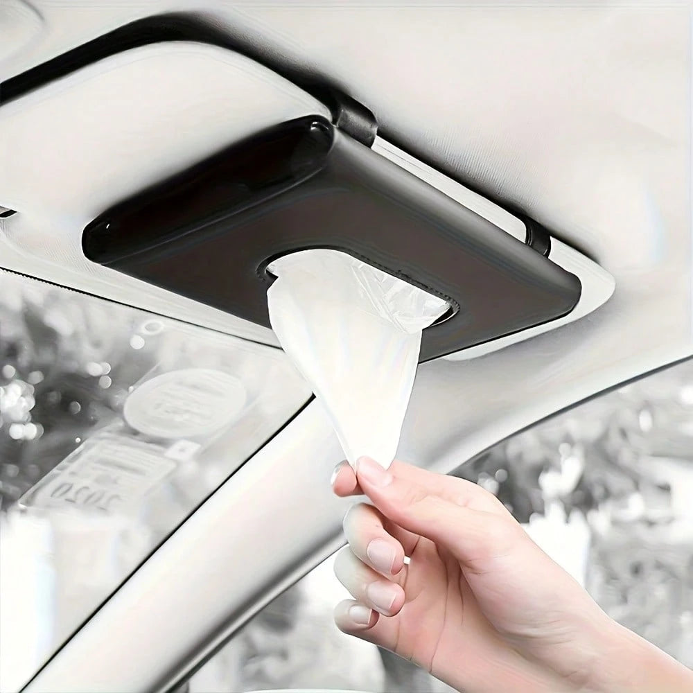 High Quality PU Leather Car Tissue Box- Stylish Sun Visor Design, Making Your Car More Tidy And Beautiful