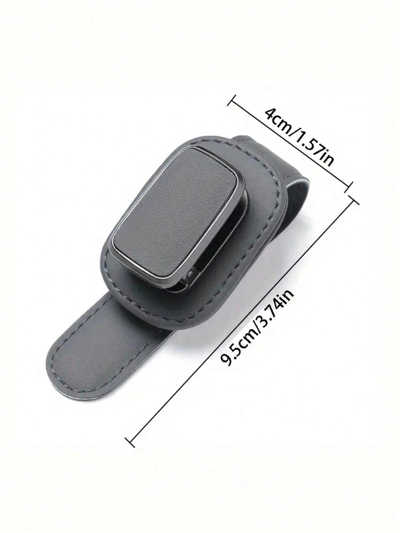High-Quality PU Leather & Metal Car Glasses Holder- Universal Clip Design Fits 99% Vehicles, Elastic Clip, Scratch-Resistant, Easy Installation, Can Hold Glasses, Glasses & Documents, Compact & Fashi