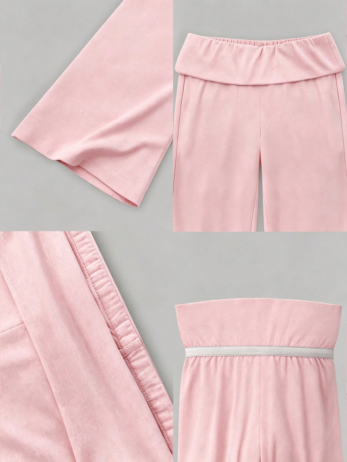 High Waist Wide Leg Cropped Pants, Women Low Rise Stretch Loose Wide Leg Sweatpants, Elegant Solid Slim Wide Leg Pants For Commute & Sports