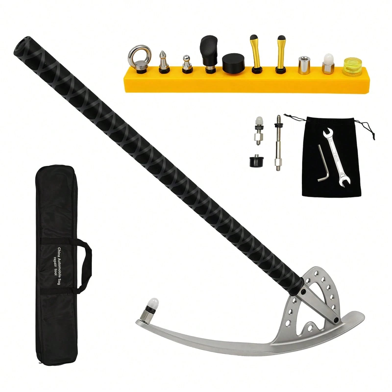 HOHOBLA Car Fender Damage Repair Tools, Angle Adjustable, Stainless Steel Auto Car Dent Removal Fender Repair Kit With Storage Bag, M8 Thread