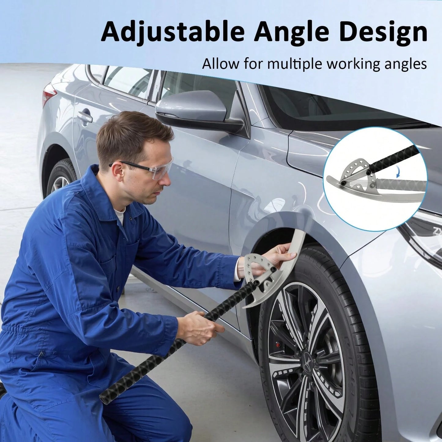 HOHOBLA Car Fender Damage Repair Tools, Angle Adjustable, Stainless Steel Auto Car Dent Removal Fender Repair Kit With Storage Bag, M8 Thread