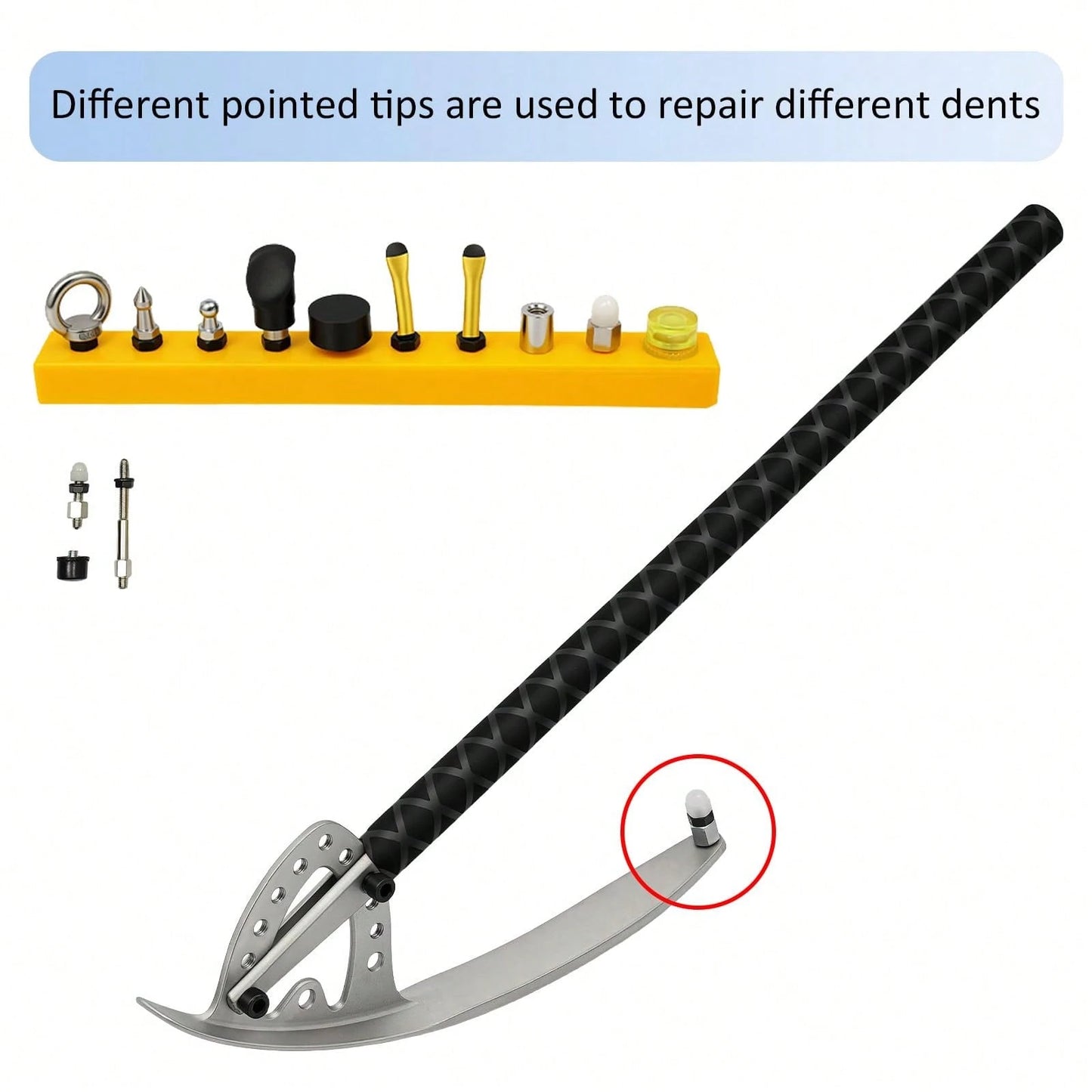 HOHOBLA Car Fender Damage Repair Tools, Angle Adjustable, Stainless Steel Auto Car Dent Removal Fender Repair Kit With Storage Bag, M8 Thread