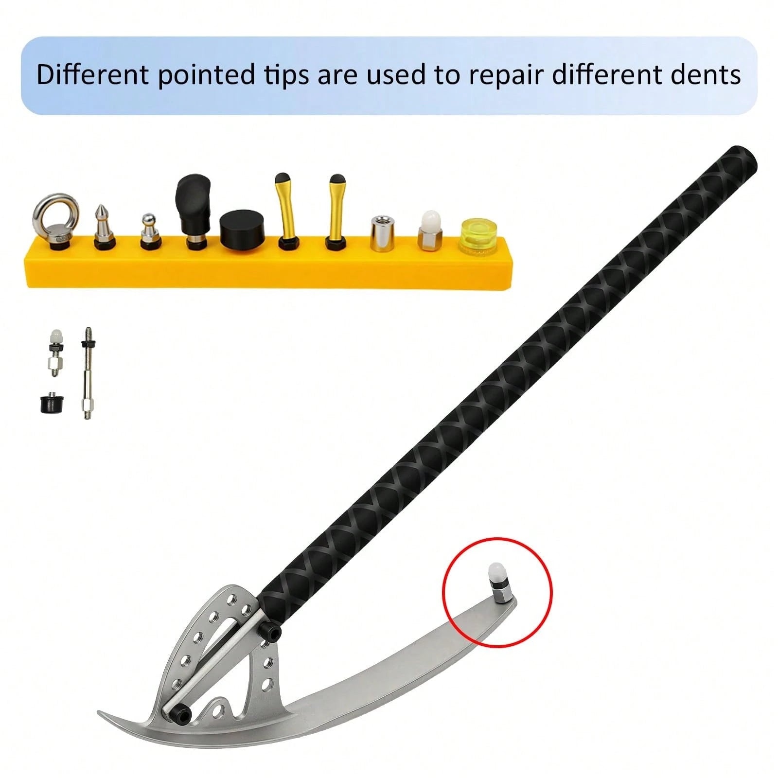 HOHOBLA Car Fender Damage Repair Tools, Angle Adjustable, Stainless Steel Auto Car Dent Removal Fender Repair Kit With Storage Bag, M8 Thread