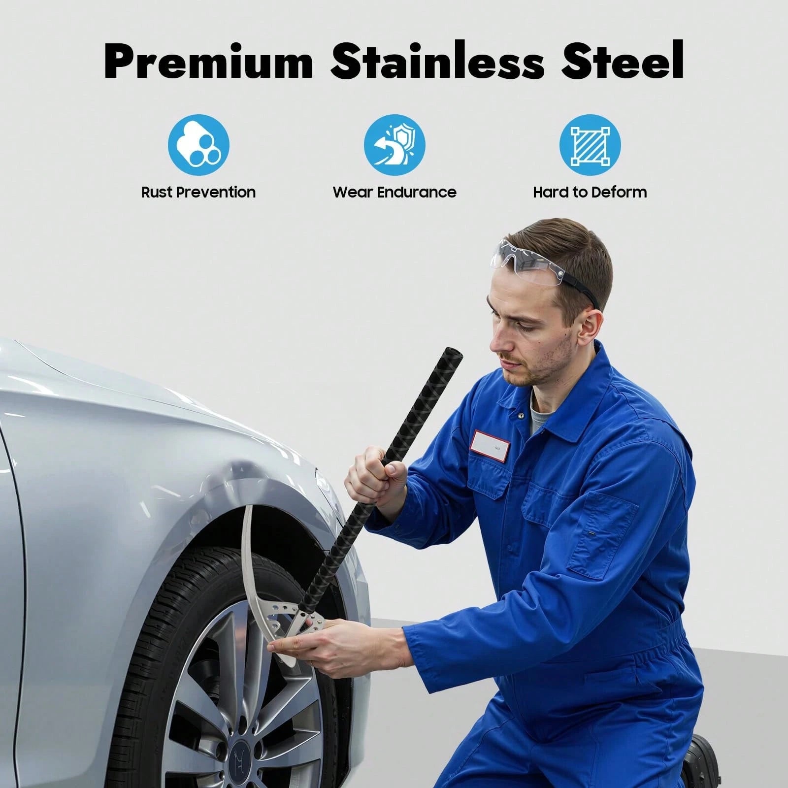 HOHOBLA Car Fender Damage Repair Tools, Angle Adjustable, Stainless Steel Auto Car Dent Removal Fender Repair Kit With Storage Bag, M8 Thread