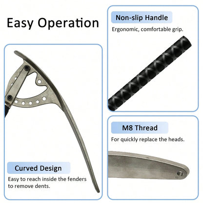HOHOBLA Car Fender Damage Repair Tools, Angle Adjustable, Stainless Steel Auto Car Dent Removal Fender Repair Kit With Storage Bag, M8 Thread