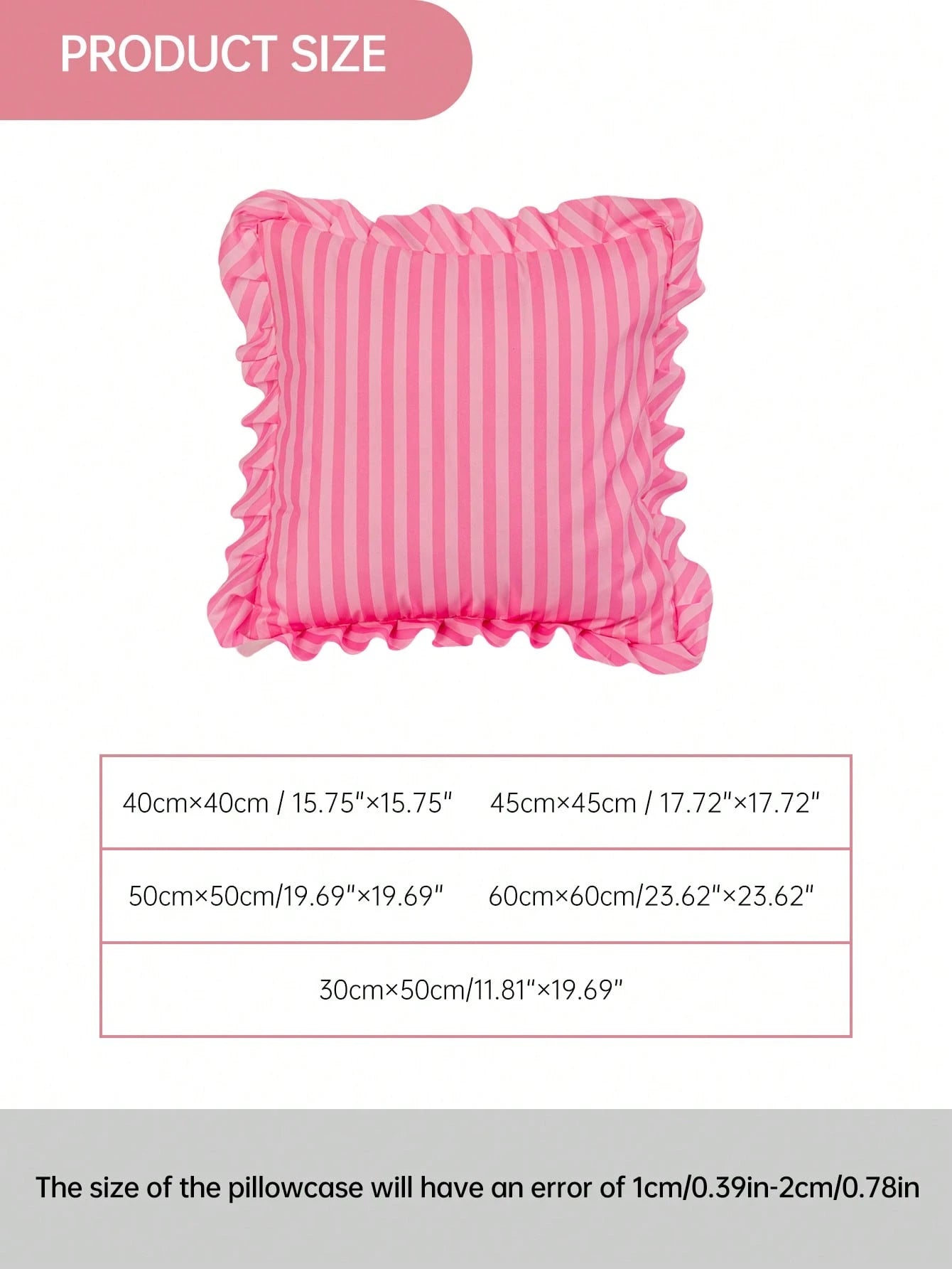 HONEYMOON 1pc Pink Striped Floral Lace Pillowcase/Cushion Cover, 100% Polyester Fabric, Soft And Breathable, No Pillow Insert, Suitable For Casual Home Decor, Indoor Sofa, Bedroom, Dorm, Bedding. Mach
