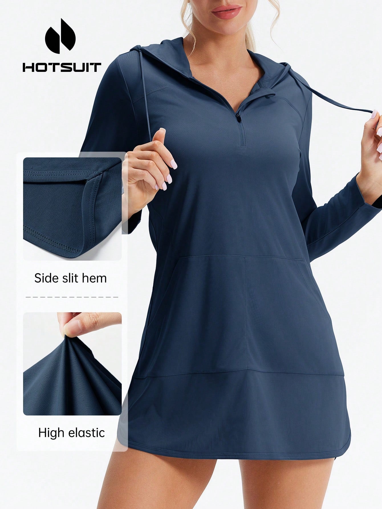 HOTSUIT Women's Hooded Long Dress, UV Protection, Lightweight, Suitable For Summer Sports, Hiking, Fishing, Outdoor Activities