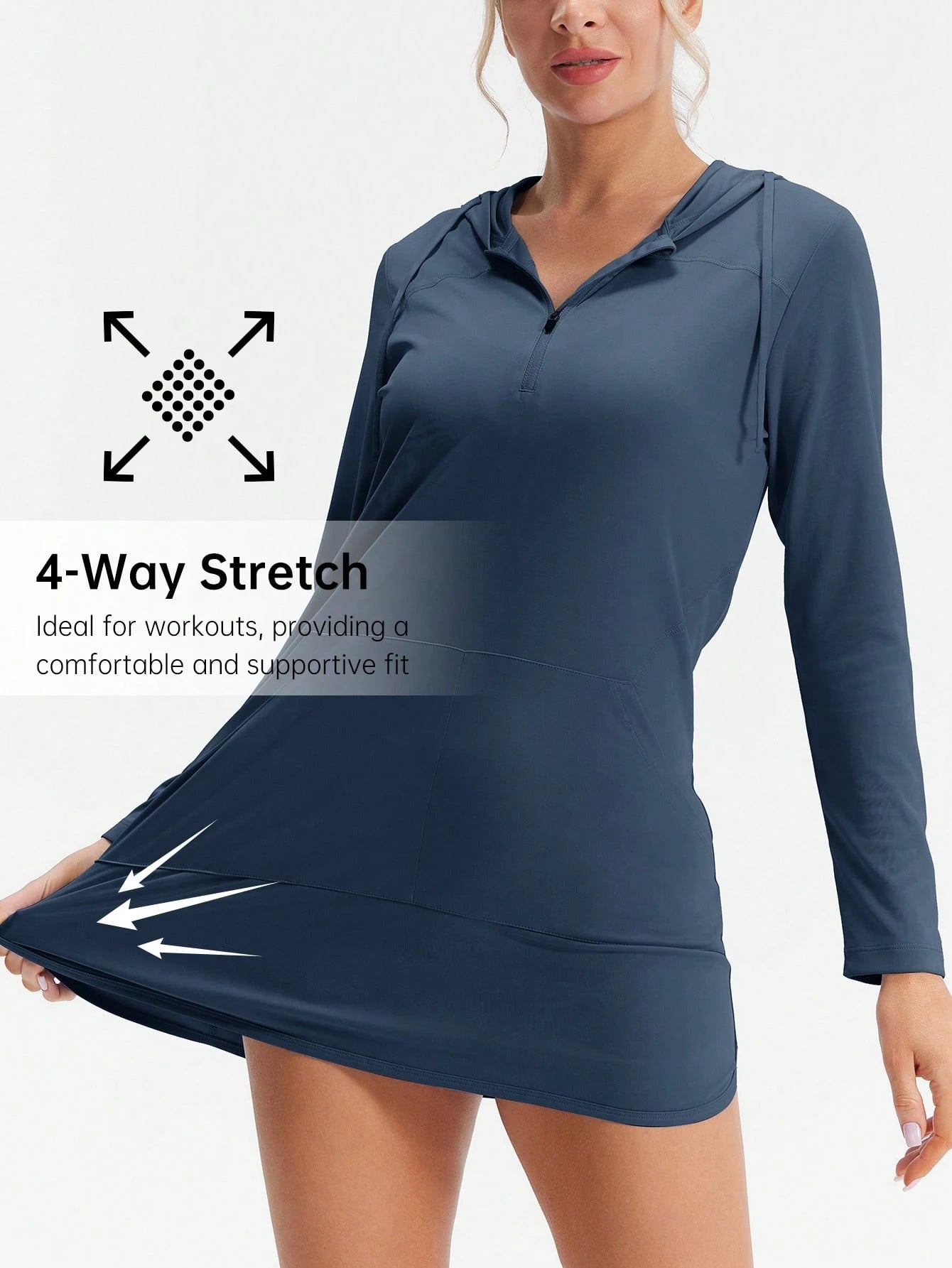 HOTSUIT Women's Hooded Long Dress, UV Protection, Lightweight, Suitable For Summer Sports, Hiking, Fishing, Outdoor Activities