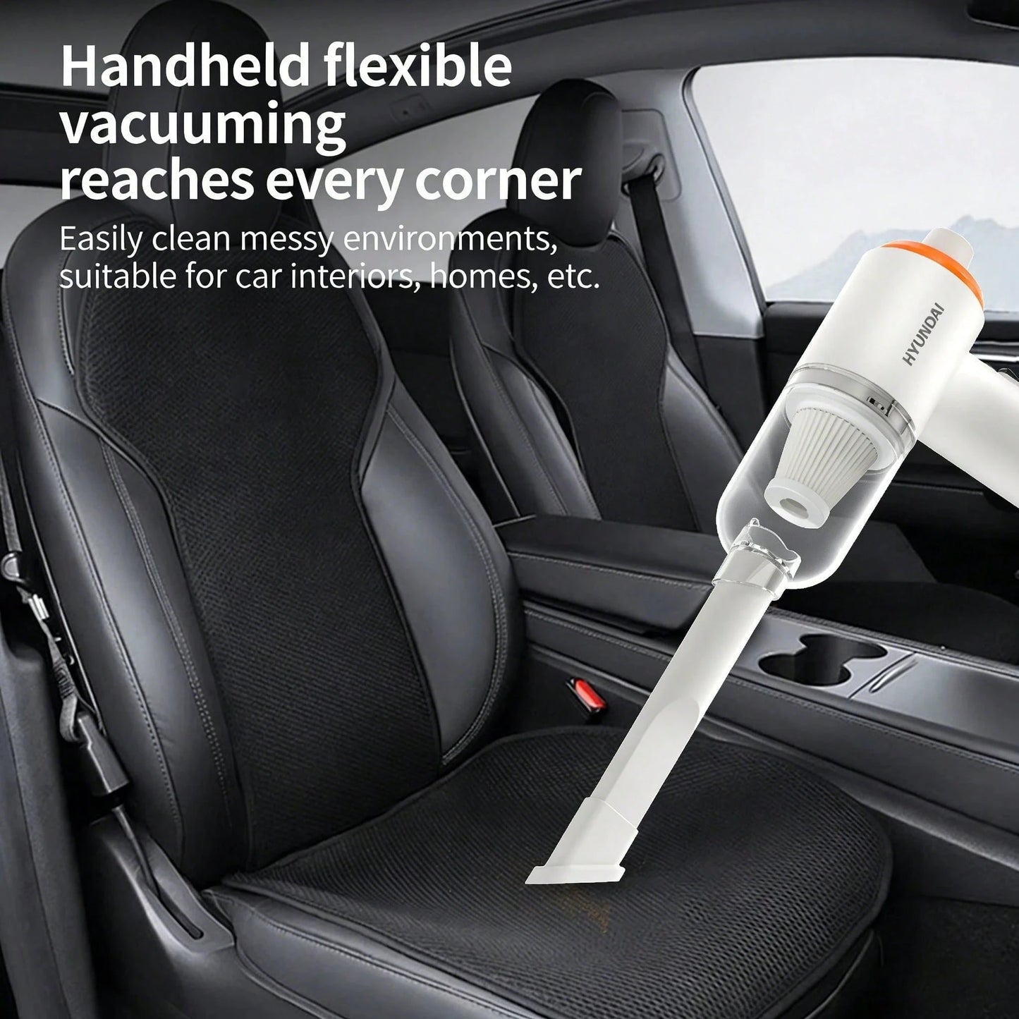 HYUNDAI HY-019 Wireless Car Vacuum Cleaner, High-Efficiency Fast Suction Dust Removal, Portable Wireless Handheld, Easily Solves Car And Home Cleaning