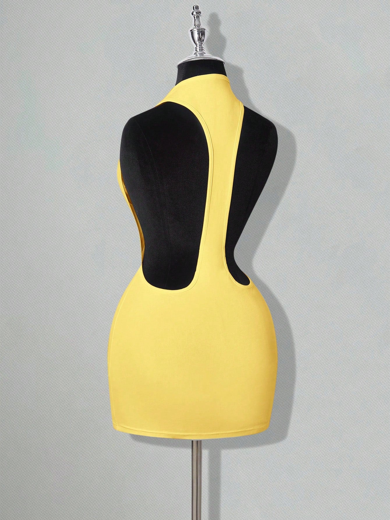 ICON Solid Color Backless Sexy Casual Mini Dress