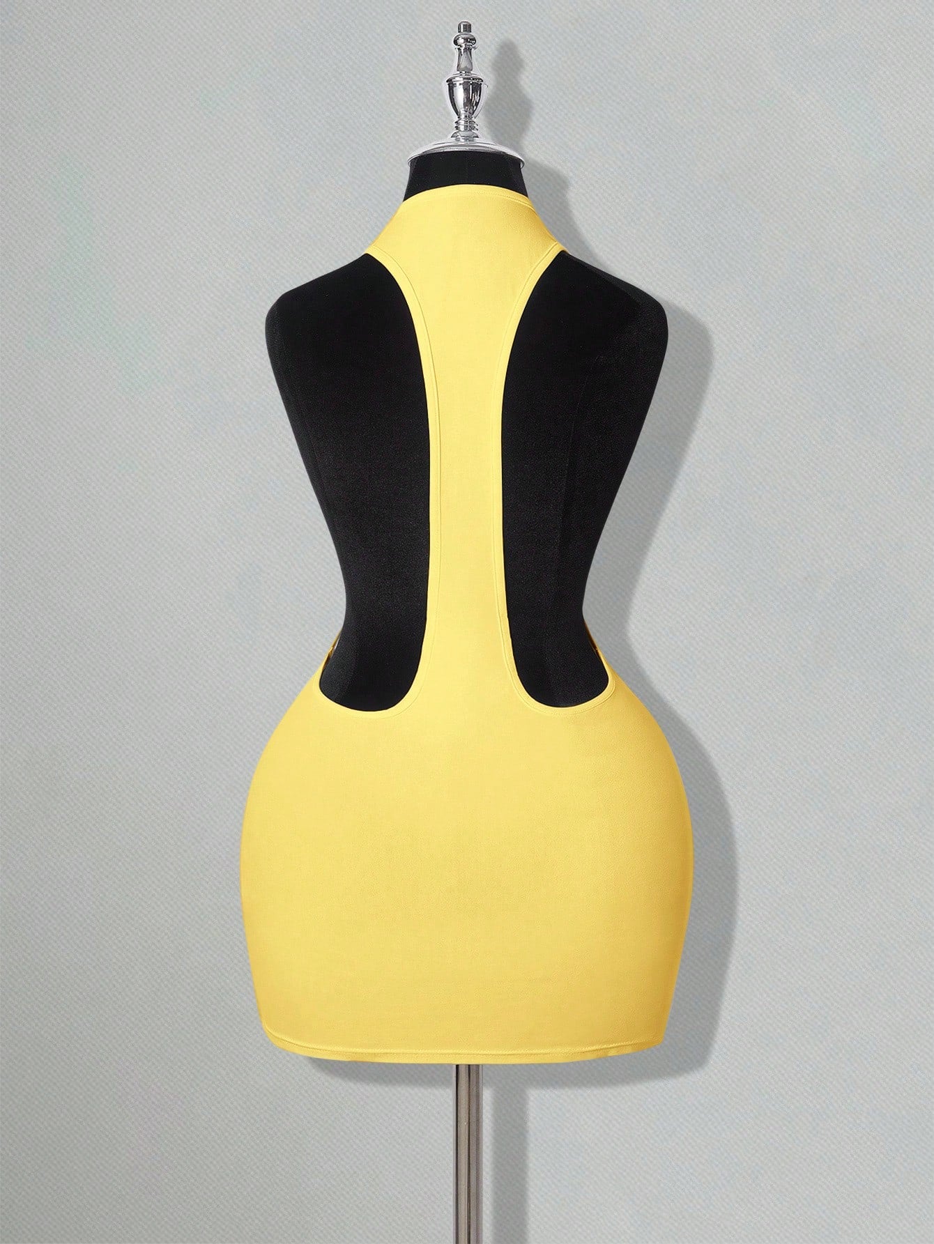 ICON Solid Color Backless Sexy Casual Mini Dress