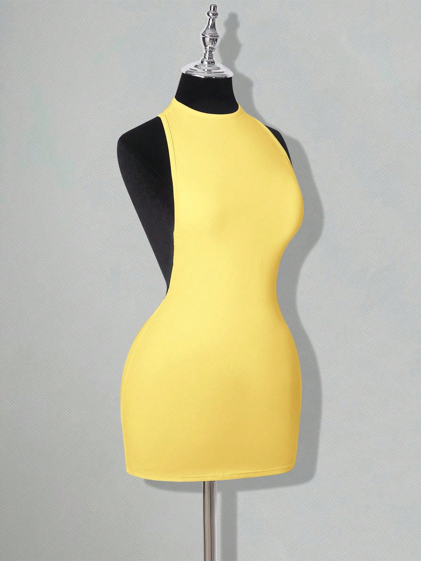 ICON Solid Color Backless Sexy Casual Mini Dress
