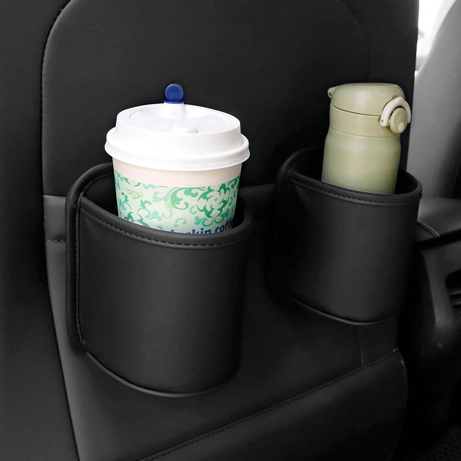 Imitation Leather Car Cup Holder Storage Box-2-In-1 Car Cup Holder Storage Box, Can Store Car Accessories Such As Mobile Phones, Keys, And Coins, High-End Car Interior Storage Box