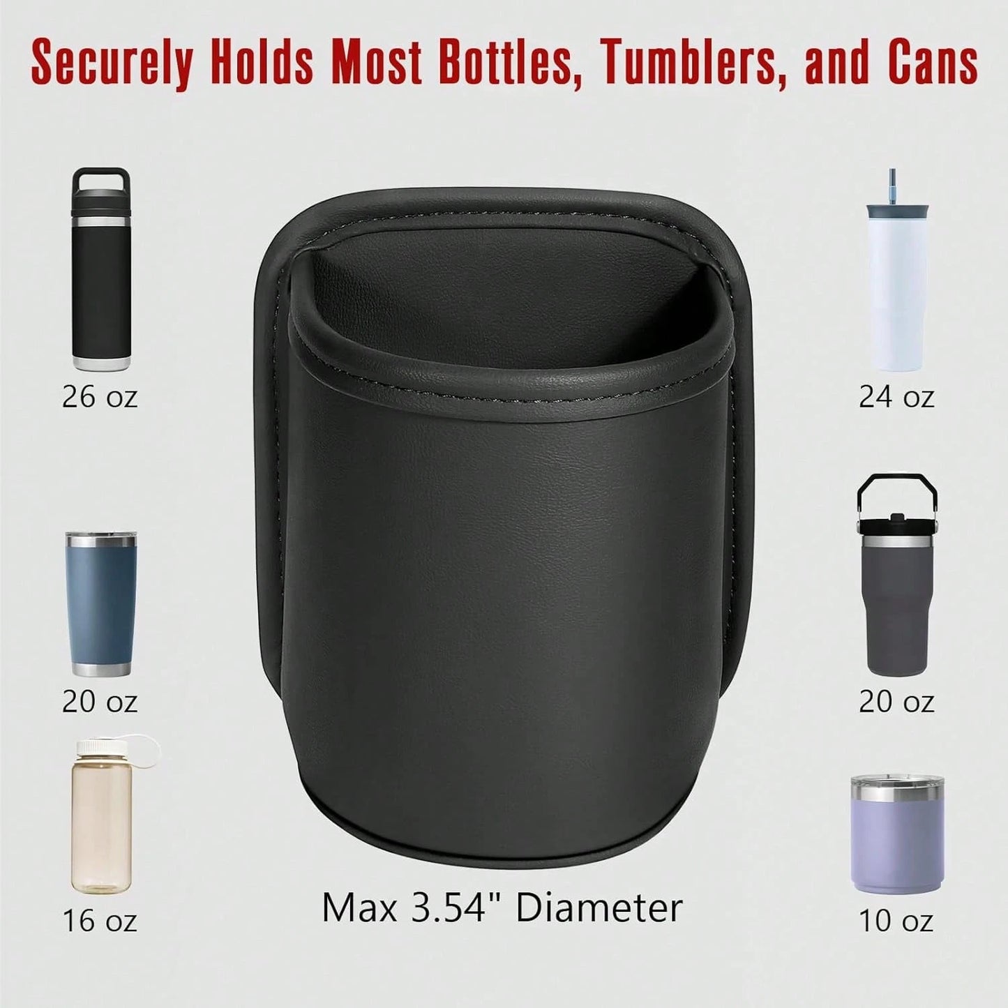 Imitation Leather Car Cup Holder Storage Box-2-In-1 Car Cup Holder Storage Box, Can Store Car Accessories Such As Mobile Phones, Keys, And Coins, High-End Car Interior Storage Box