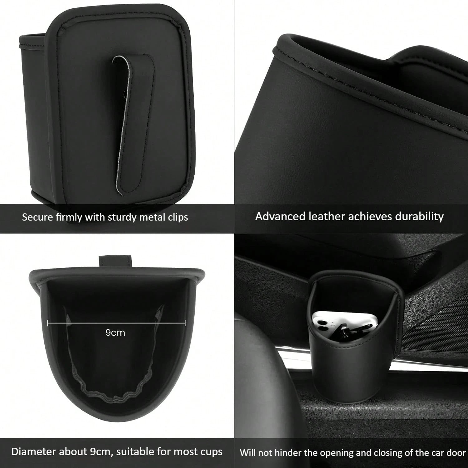 Imitation Leather Car Cup Holder Storage Box-2-In-1 Car Cup Holder Storage Box, Can Store Car Accessories Such As Mobile Phones, Keys, And Coins, High-End Car Interior Storage Box
