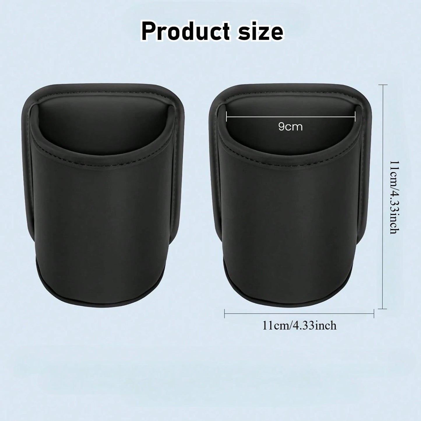 Imitation Leather Car Cup Holder Storage Box-2-In-1 Car Cup Holder Storage Box, Can Store Car Accessories Such As Mobile Phones, Keys, And Coins, High-End Car Interior Storage Box