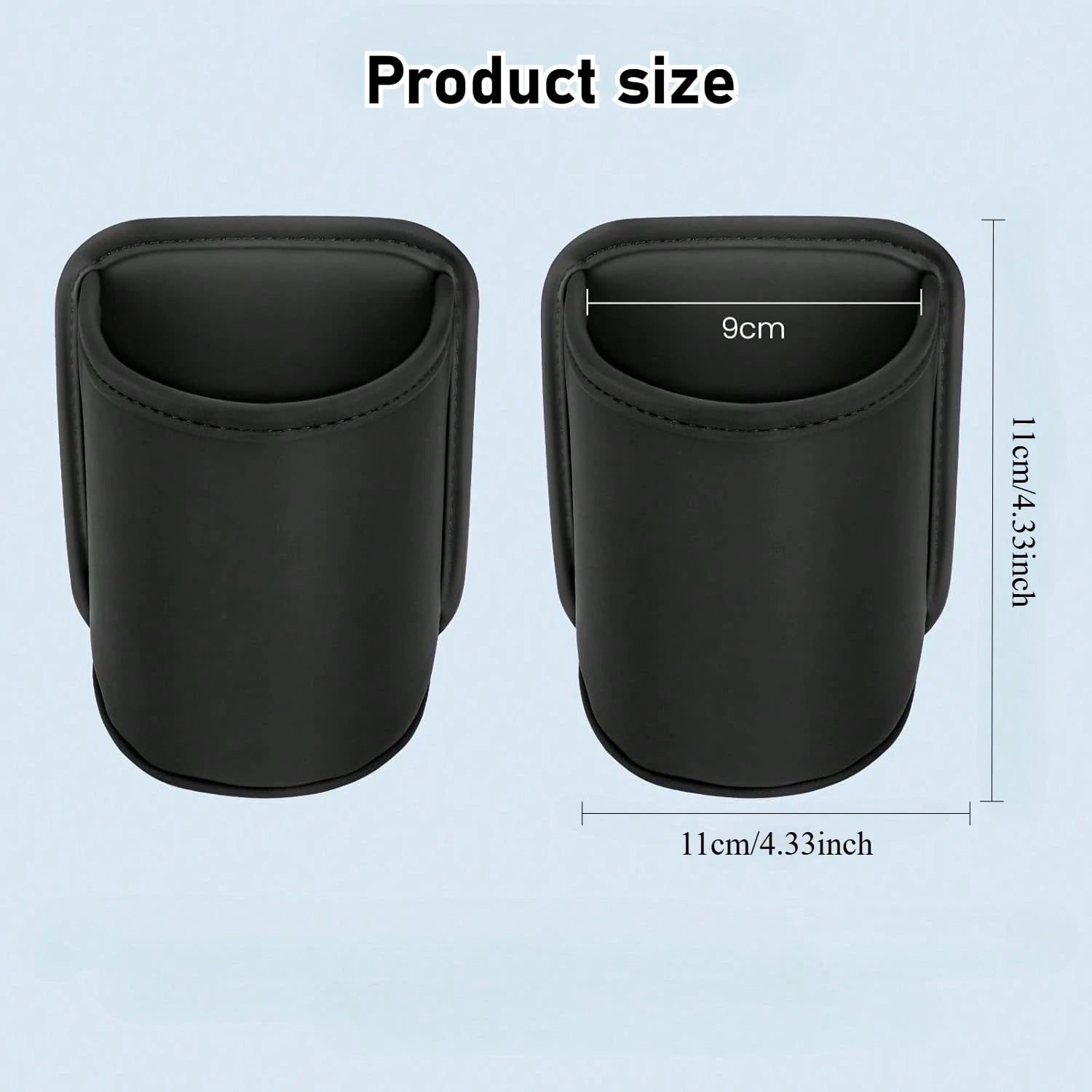 Imitation Leather Car Cup Holder Storage Box-2-In-1 Car Cup Holder Storage Box, Can Store Car Accessories Such As Mobile Phones, Keys, And Coins, High-End Car Interior Storage Box