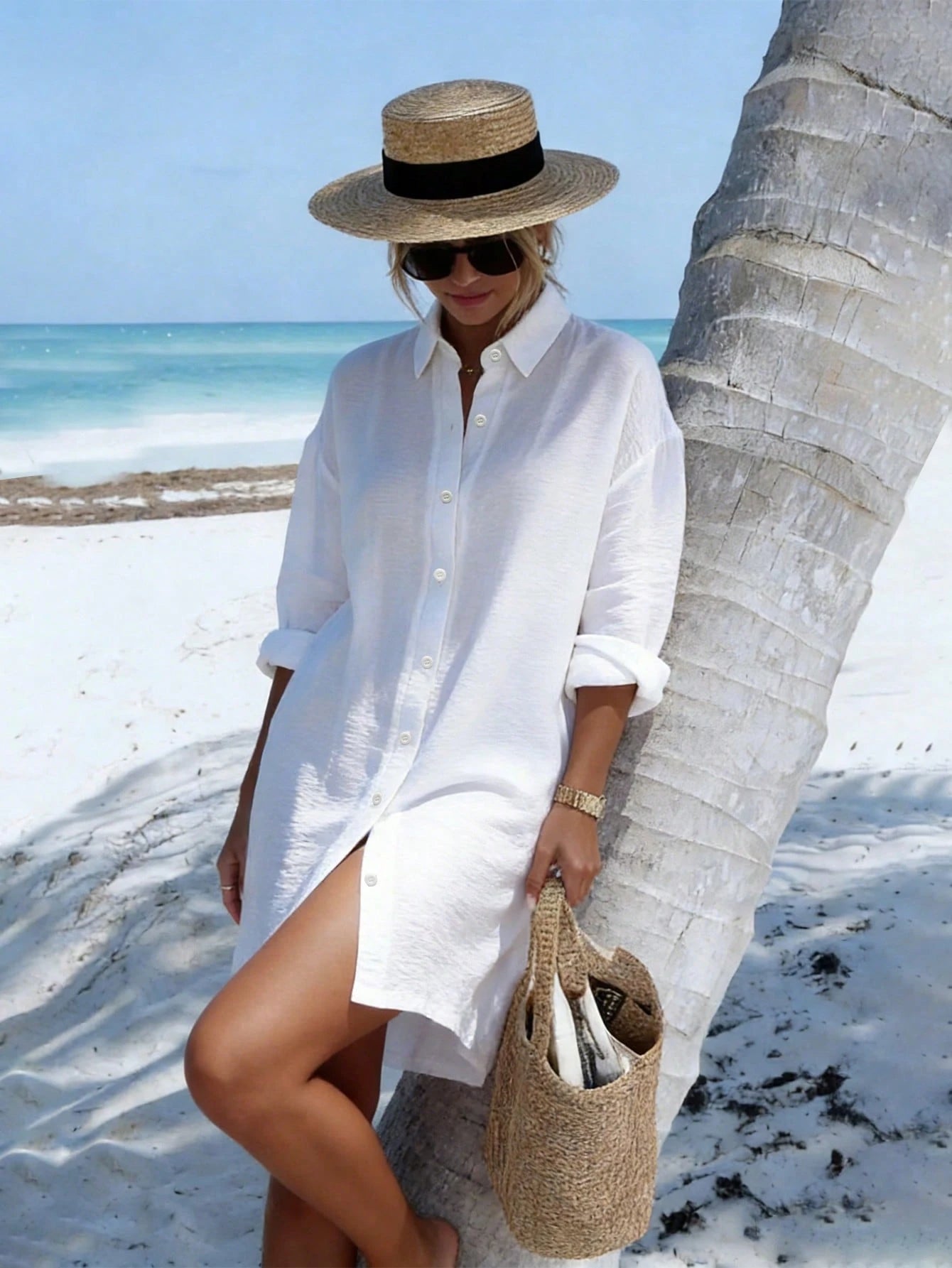 INAWLY New Arrival Fresh Lemon Print Mid-Length Dress, Suitable For Vacation And Everyday Wear