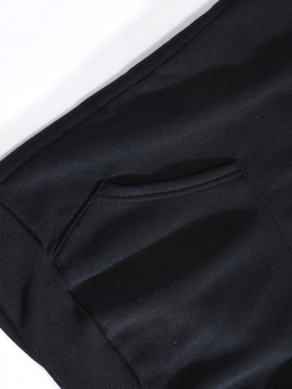INAWLY Solid Kangaroo Pocket Thermal Lined Hoodie,Long Sleeve Tops