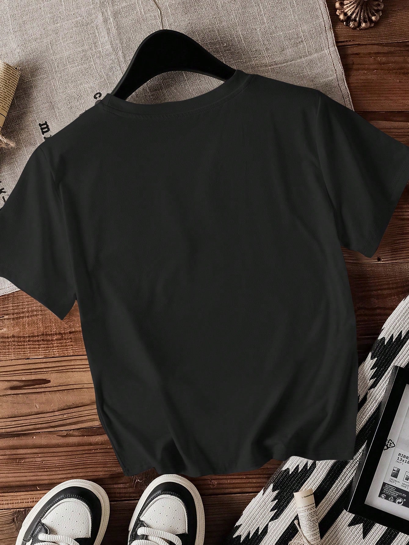 INAWLY Women's Round Neck Music Festival Musical Notation, Instrument Art & Heart Printed T-Shirt