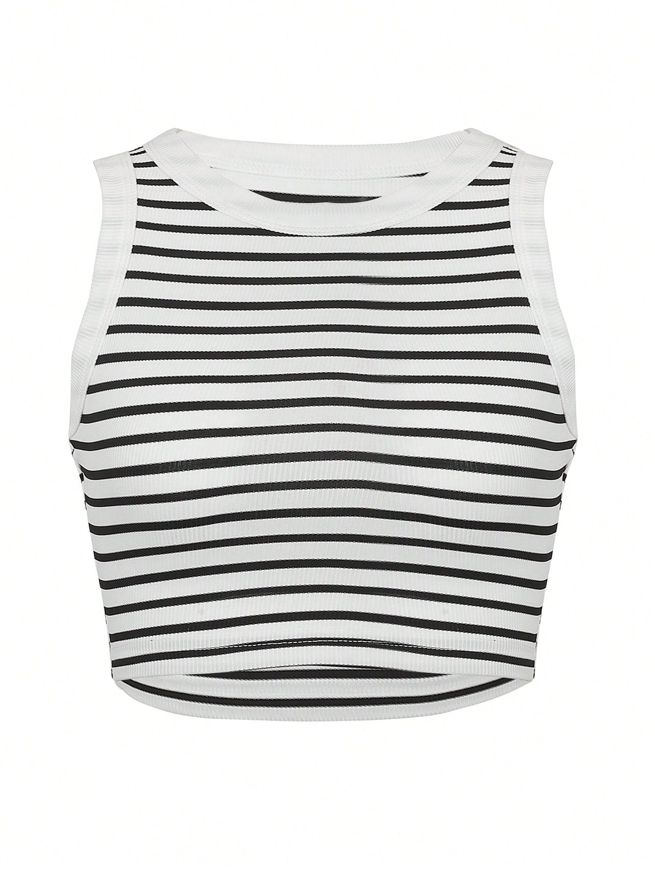 INAWLY Women'S Striped Cropped Tank Top Graphic Tees Women Tops