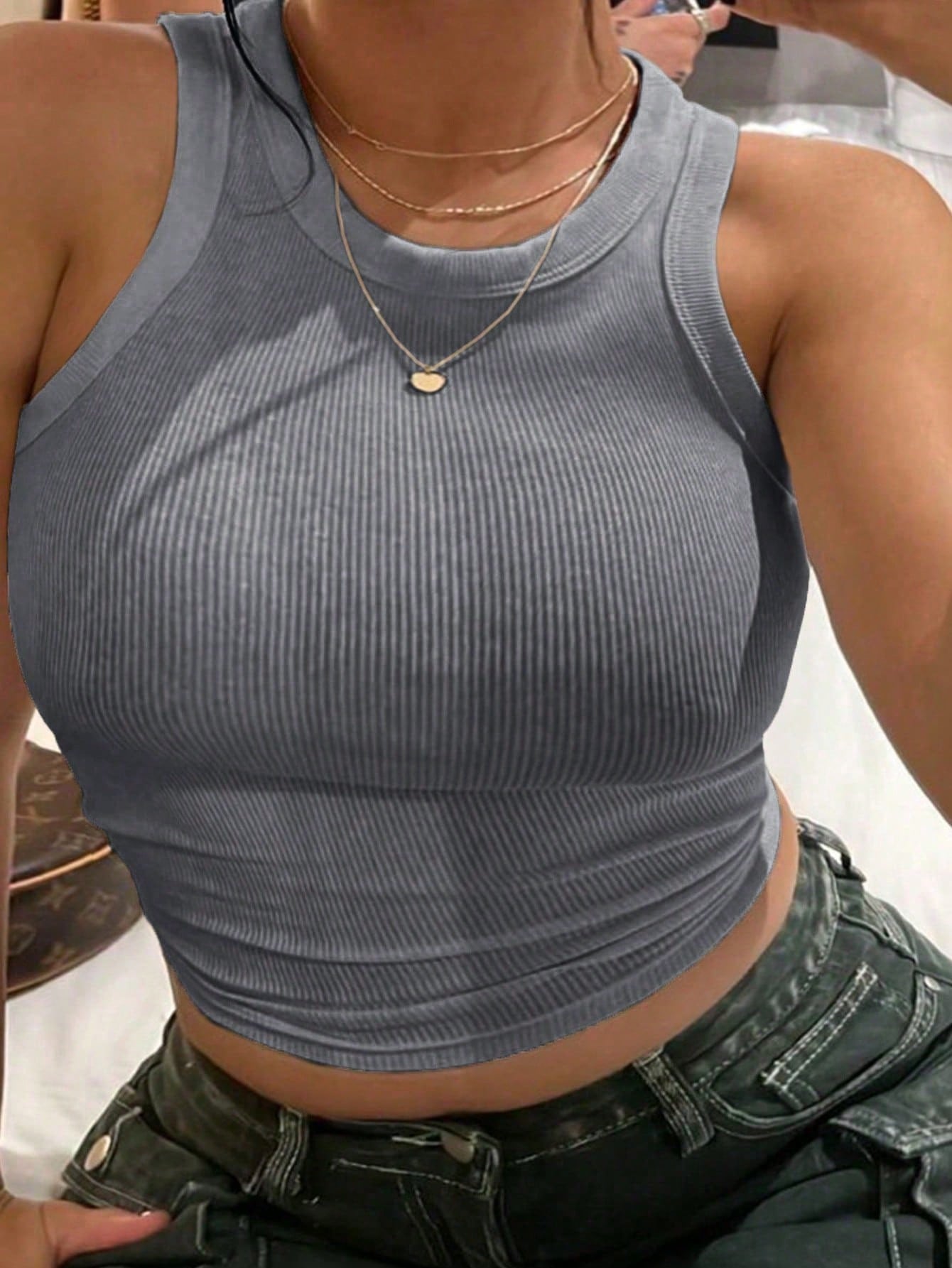 INAWLY Women's Summer Casual Solid Color Tight Camisole