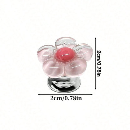Indoor Decoration Accessories, Elegant Flower-Shaped Button, Car Key Protective Cover, Cute Design, Car Engine Start/Stop Control Lever Protective Cover, Universal One-Touch Ignition Start Cover, Prot