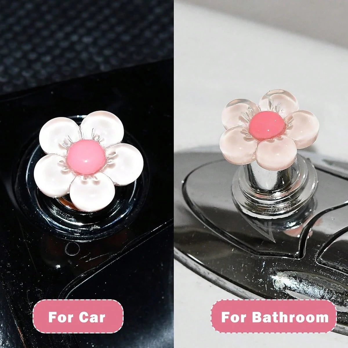 Indoor Decoration Accessories, Elegant Flower-Shaped Button, Car Key Protective Cover, Cute Design, Car Engine Start/Stop Control Lever Protective Cover, Universal One-Touch Ignition Start Cover, Prot