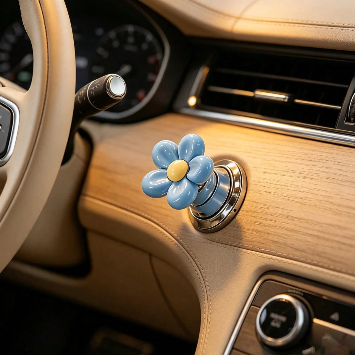 Indoor Decoration Accessories, Elegant Flower-Shaped Button, Car Key Protective Cover, Cute Design, Car Engine Start/Stop Control Lever Protective Cover, Universal One-Touch Ignition Start Cover, Prot